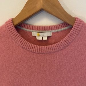 Boden - Women’s Cashmere Knitted Top / Elbow-Length Sweater, Rose Quartz Pink